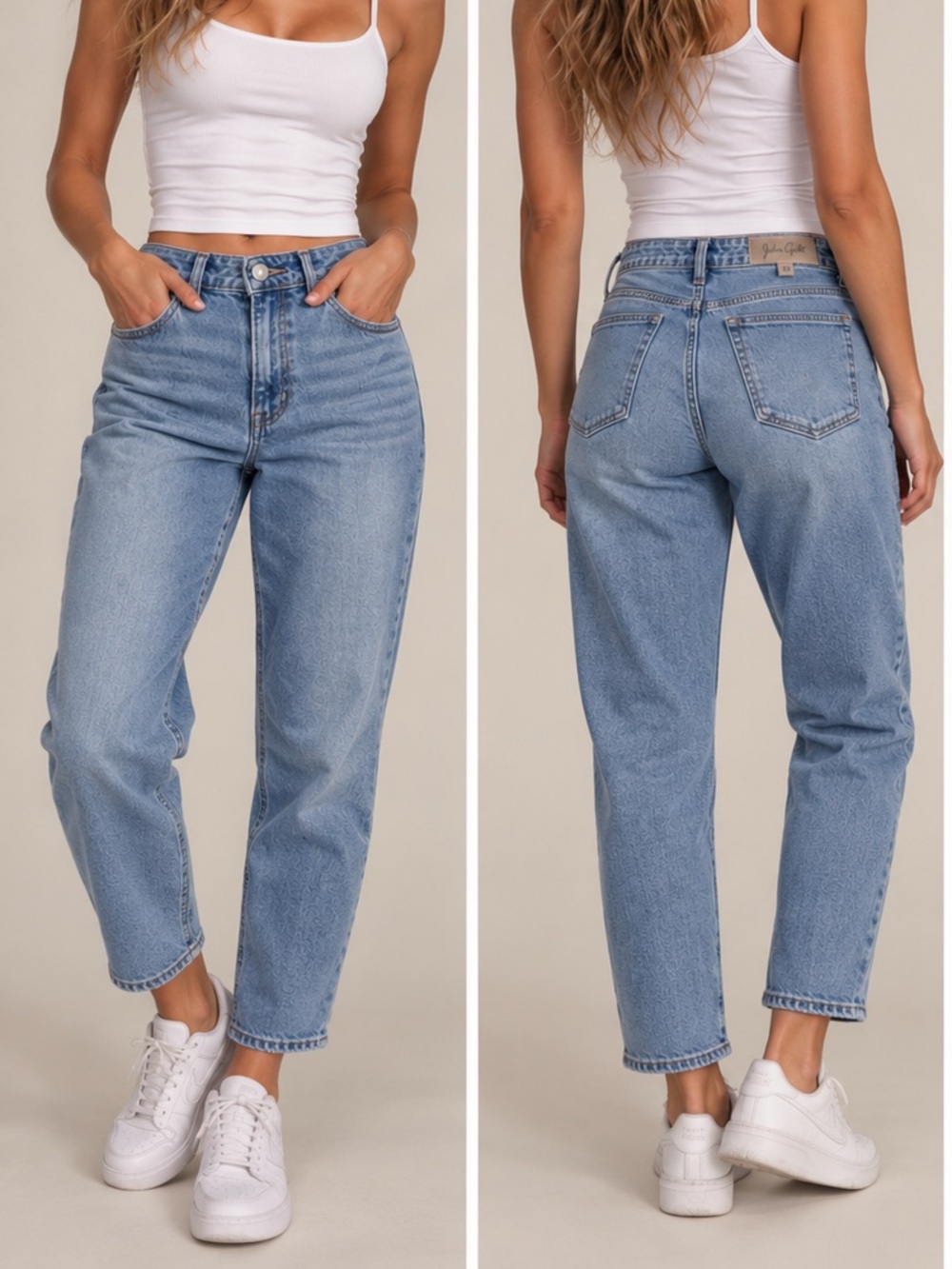 Brandy Melville Light Blue Relaxed High-Rise Boyfriend Jeans